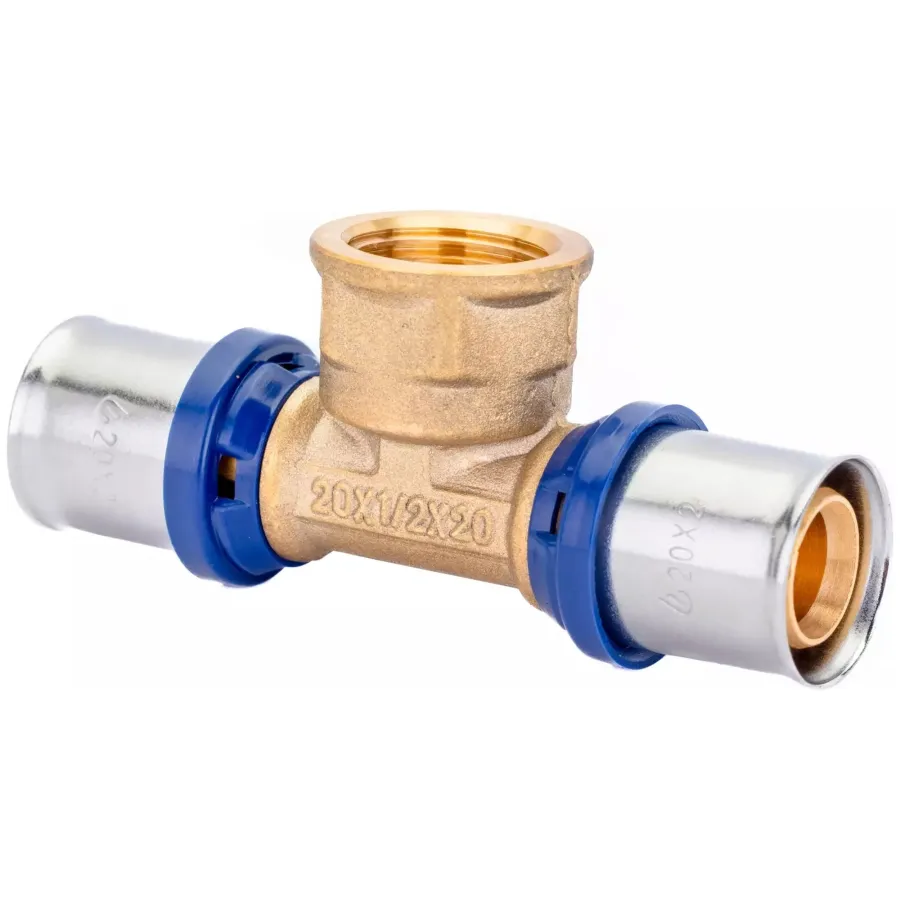 Тройник пресс для металлопластиковых труб Usystems MLC Plus 20-Rp1/2"ВР-20