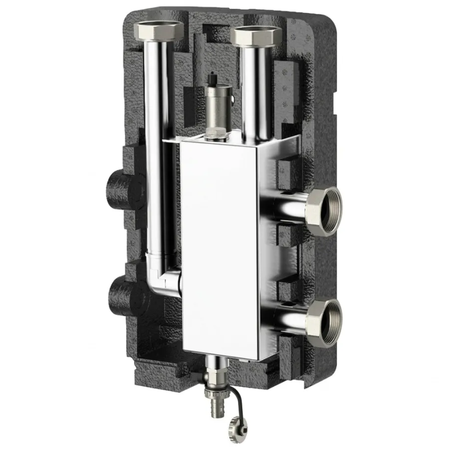 Разделитель гидравлический Varmega V-Flow, DN32, 2" НГ, термоизоляция, нерж.сталь, VMPG16-000032