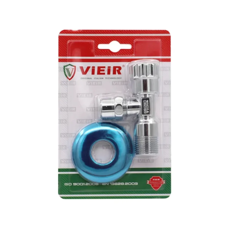Вентиль VIEIR угловой 1/2"x3/4" хром. с отражалелем (120/1) VER58