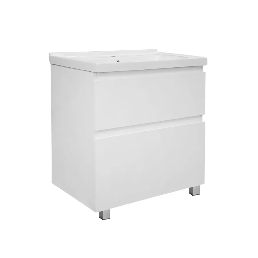 Комплект Тумба Azario Мила 70Н 720х475х850 напольная, с раковиной Monte 70, белая (CS00085831)