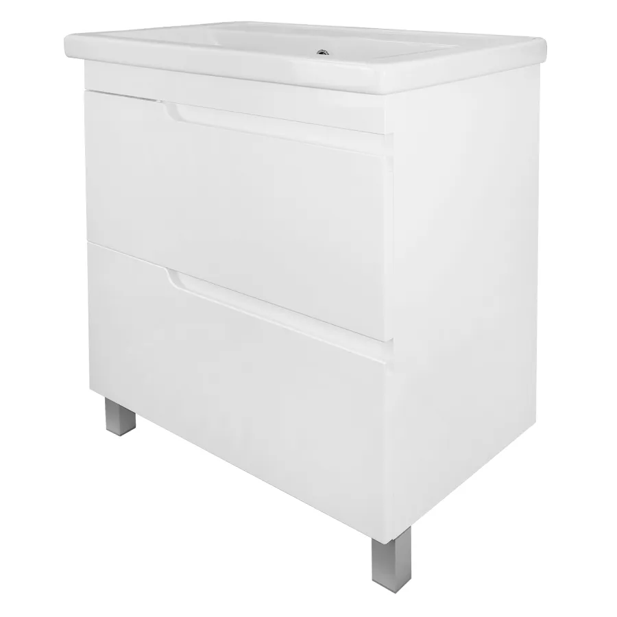 Комплект Тумба Azario Кантри 70/2Н 700х455х865 напольная, с раковиной Фостер 70, белый глянцевый (CS00097252)