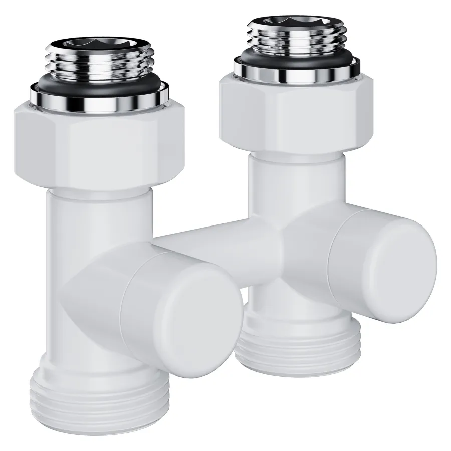 Узел нижнего подключения Royal Thermo Design прямой 1/2"х3/4" EK (белый)