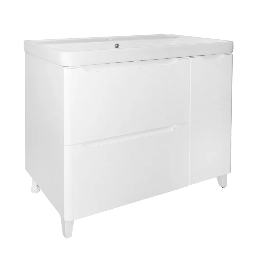 Комплект Тумба Azario LOTOS 100/2 Н напольная+дверь с раковиной Monte 100 CS00093901