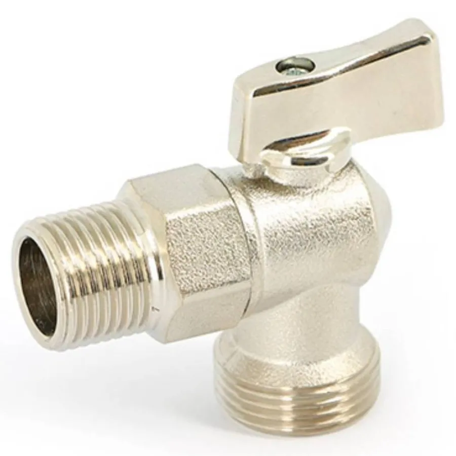 Кран Uni-Fitt Н 1/2"х3/4" для подключения стиральных/посудомоечных машин, никелированный
