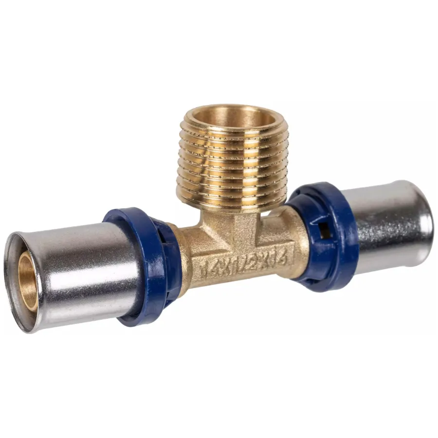 Тройник пресс для металлопластиковых труб Usystems MLC Plus 26-R1"НР-26