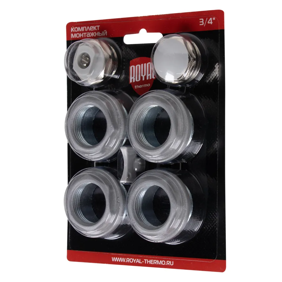 Комплект монтажный Royal Thermo 1”х 3/4" серебристый