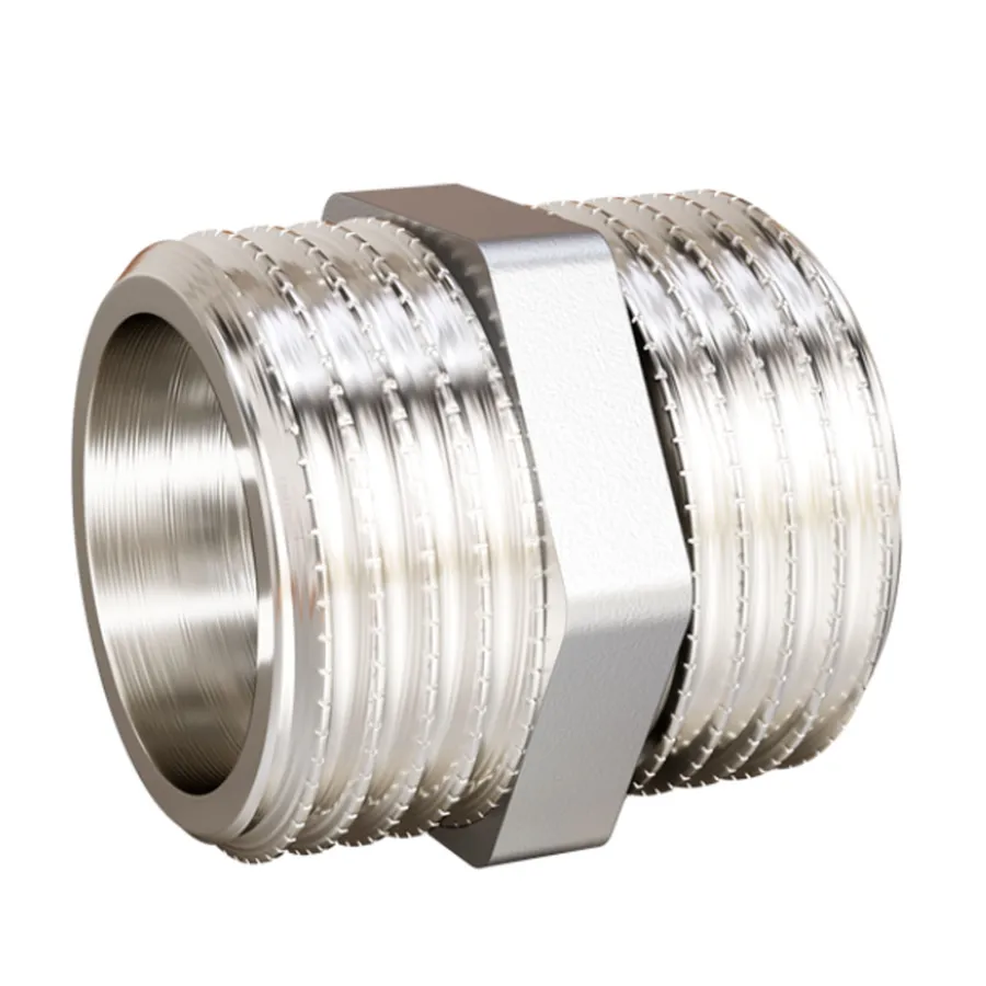 Ниппель латунный LD LD Pride DN50 (2") НР/НР латунь никель с биркой
