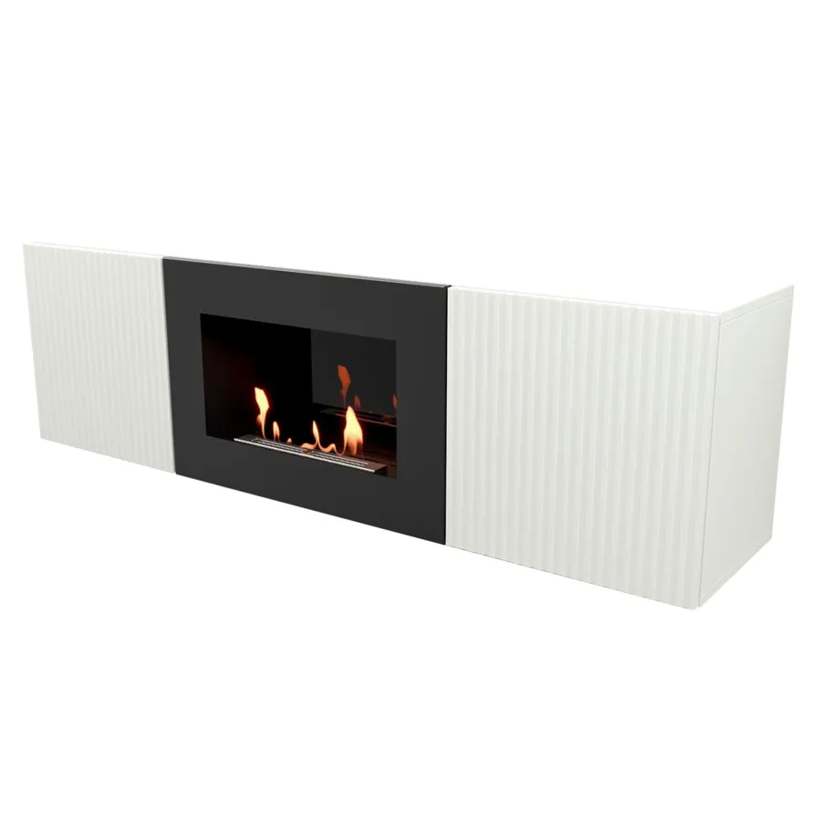 Тумба с биокамином Firelight BFP/P-1400L белая