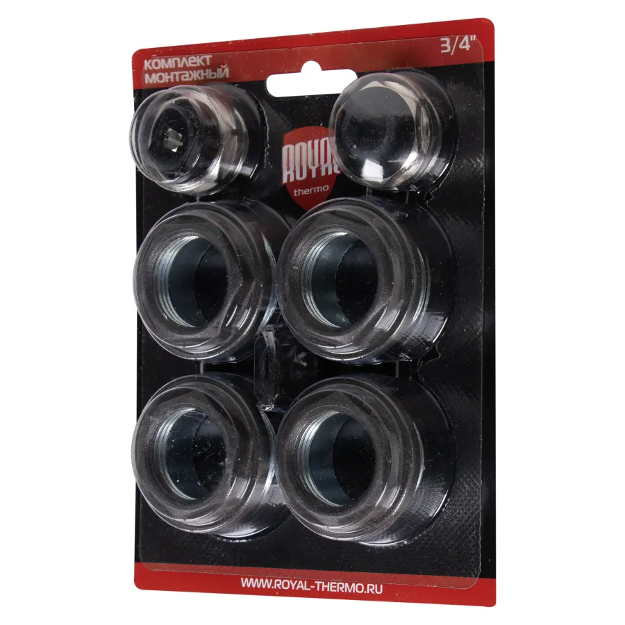 Комплект монтажный Royal Thermo 1”х 3/4" черный