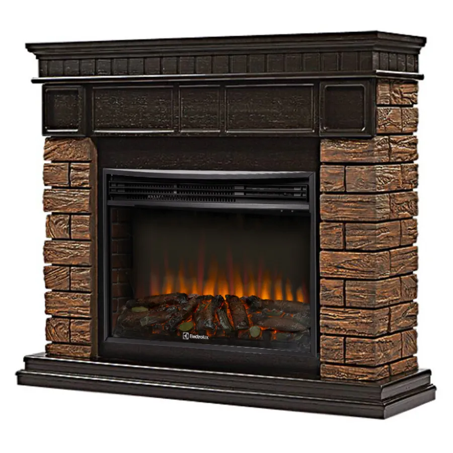 Каминокомплект: Очаг Electrolux 3320RLS N, портал Bricks Wood 30 кам. кор. шп. т.д