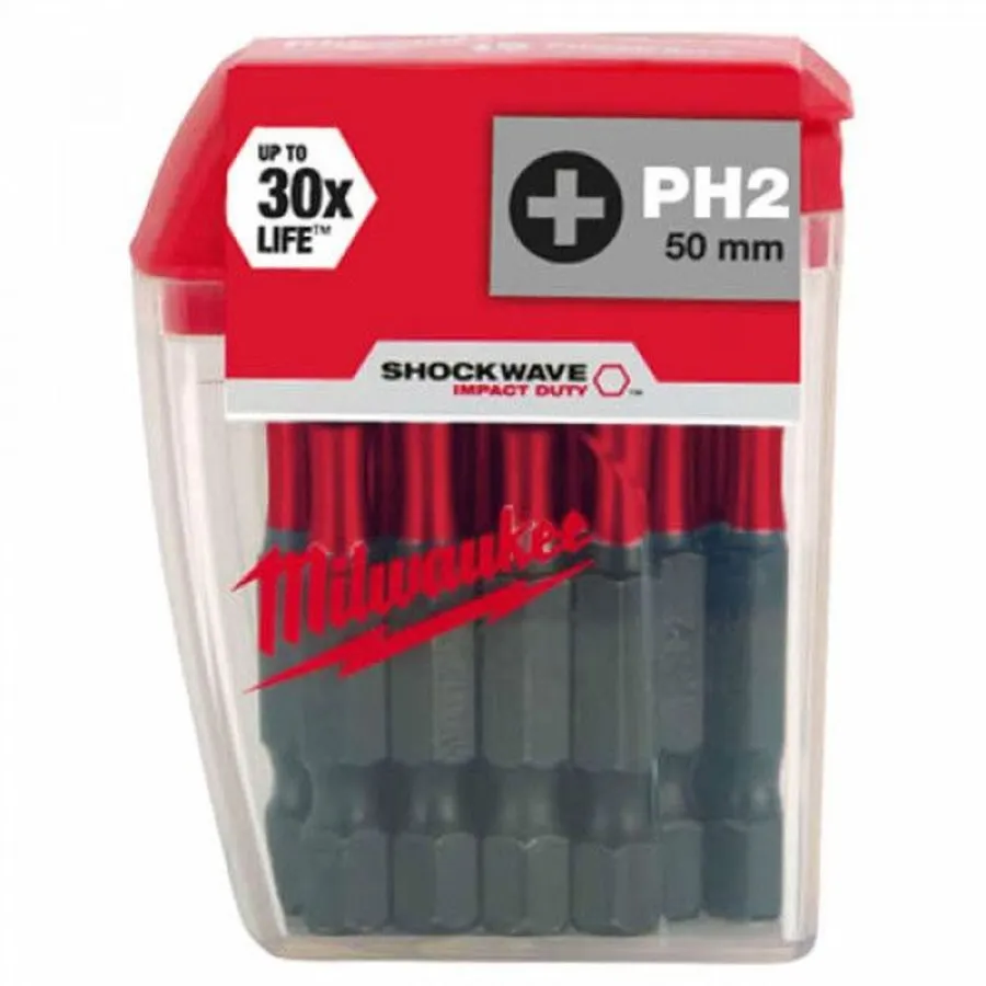 Насадка Milwaukee SHOCKWAVE PH2 50мм (упак_10) 4932430855