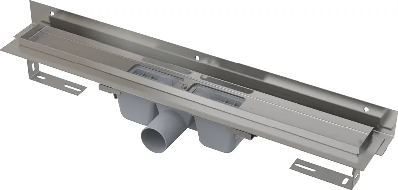 Душевой желоб Alca Plast Flexible, с порогами для перфорированной решетки, с регулируемым воротником к стене, серый (APZ4-550)