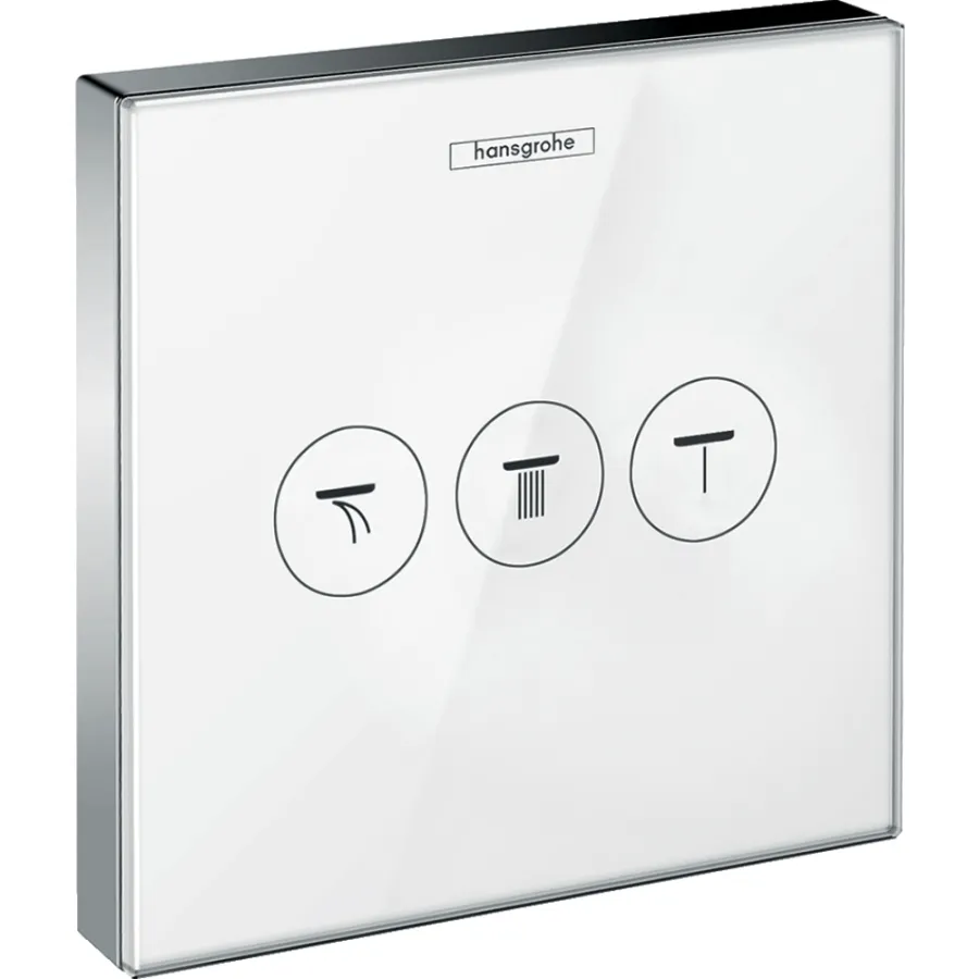 Переключатель потоков для душа hansgrohe ShowerSelect Glass на 3 потребителя 15736400, белый/хром