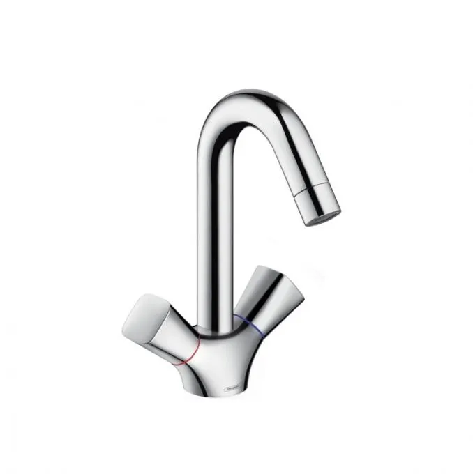 Смеситель для раковины Hansgrohe Logis, двухвентильный, с донным клапаном, хром (71222000)