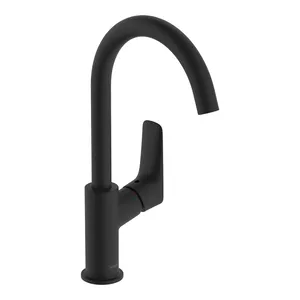 Смеситель для раковины Hansgrohe Logis керамический картридж, поворотный излив, черный матовый (71130670)