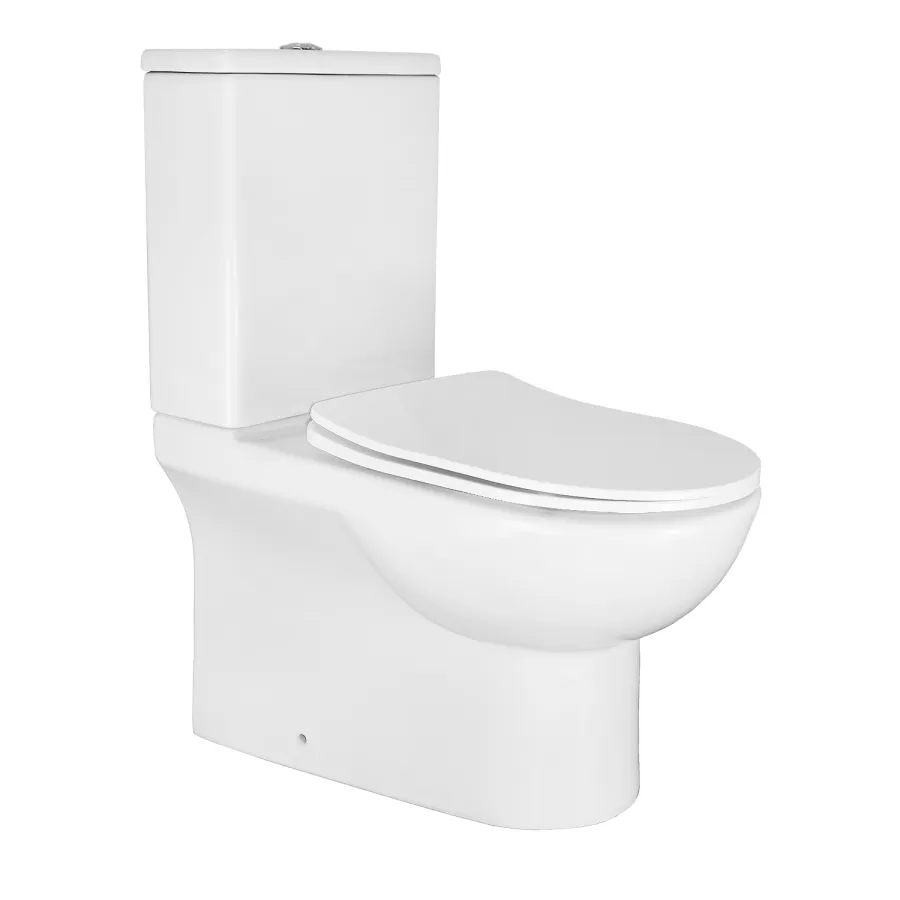 Унитаз-компакт напольный AZARIO Амбра 645x370x815 безободковый, в комплекте с арматурой Geberit и сиденьем микролифт (AZ-848G)