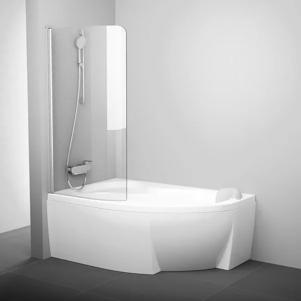 Шторка для ванны Ravak CVSK1 ROSA 140/150 L, профиль хром, стекло прозрачное