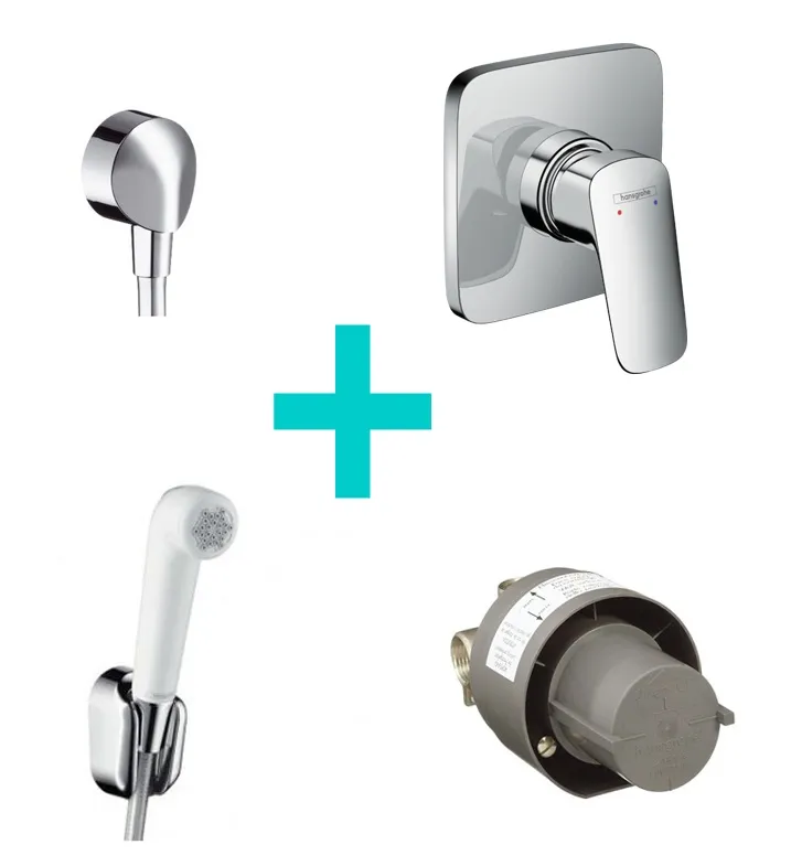 Набор с гигиеническим душем Hansgrohe Logis (71604000, 13620180, 27454000, 32127000)