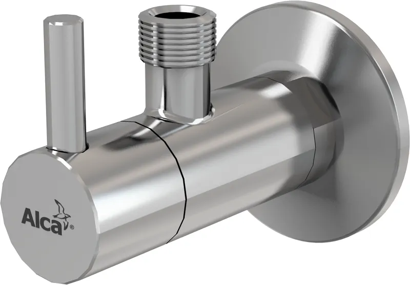 Угловой вентиль с фильтром Alcadrain 1/2" ? 3/8", круглый, хром (ARV001)