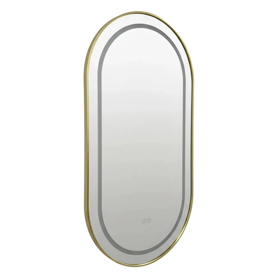 Зеркало с подсветкой в ванную Azario Джоли 500х900х30 АZ-LED012625 цвет золотой матовый