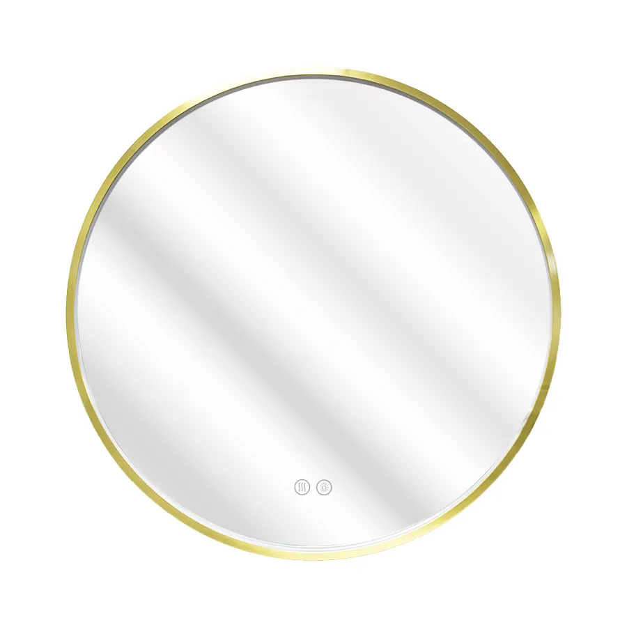 Зеркало с подсветкой в ванную Azario Димион 700х700х45 АZ-LED011025 цвет золотой матовый