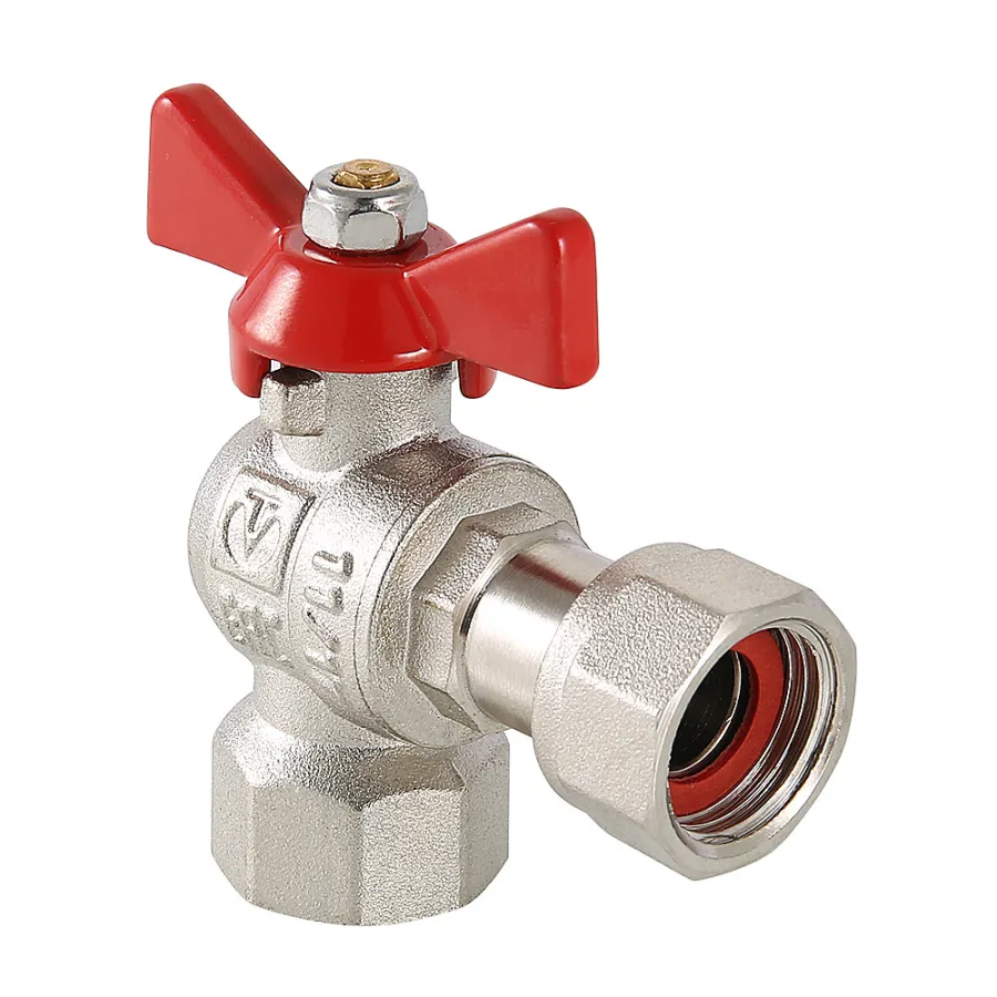 Кран шаровой Valtec BASE угловой с накидной гайкой 1" вн.-вн. (VT.266.N.0606)