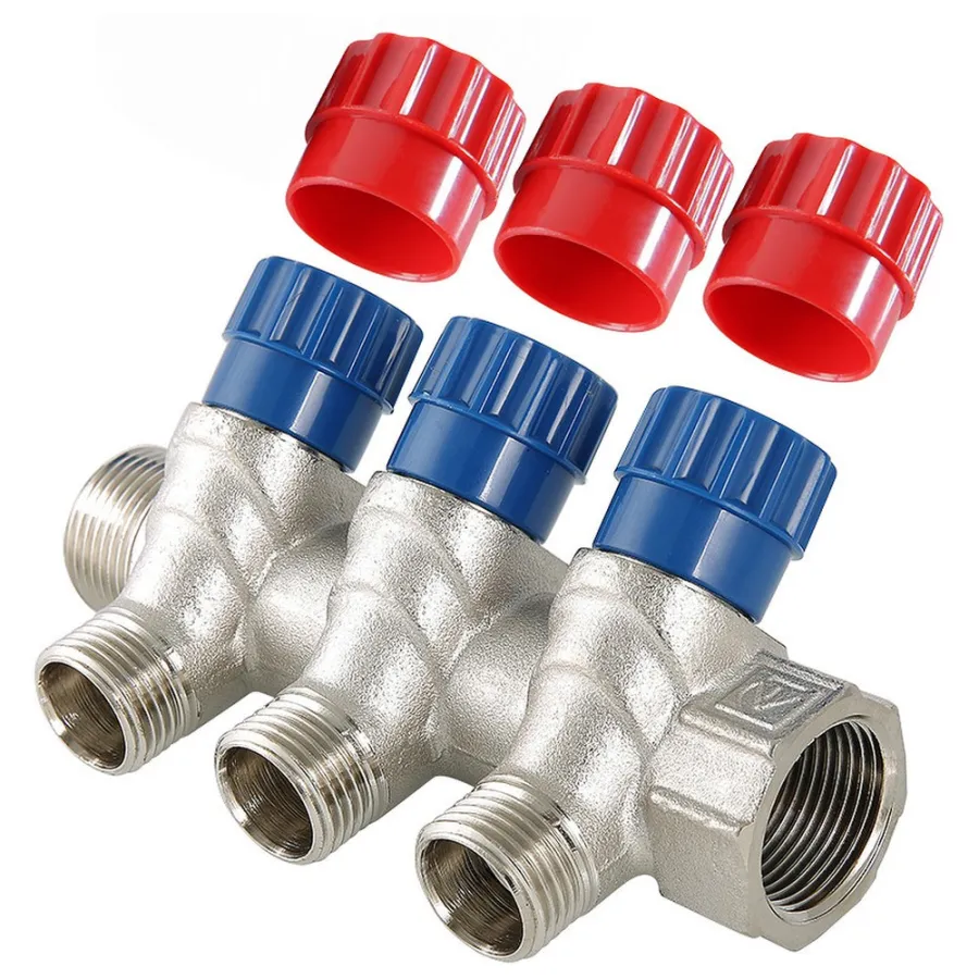 Коллектор с регулировочными вентилями 4 выхода 1" * 1/2" (VTc.560.N) (Valtec)