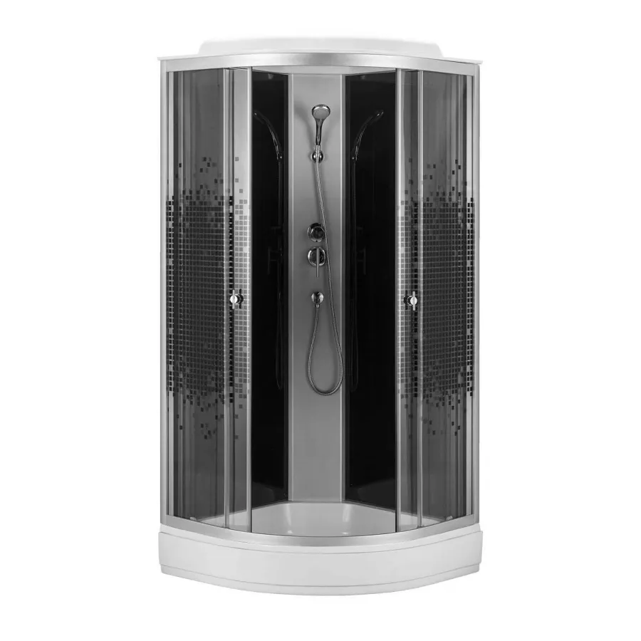 Душевая кабина Loranto 900x900x2150 поддон 13 см, 4 мм прозрачное стекло с рисунком "мозайка" (CS-900-13ТМ/М)