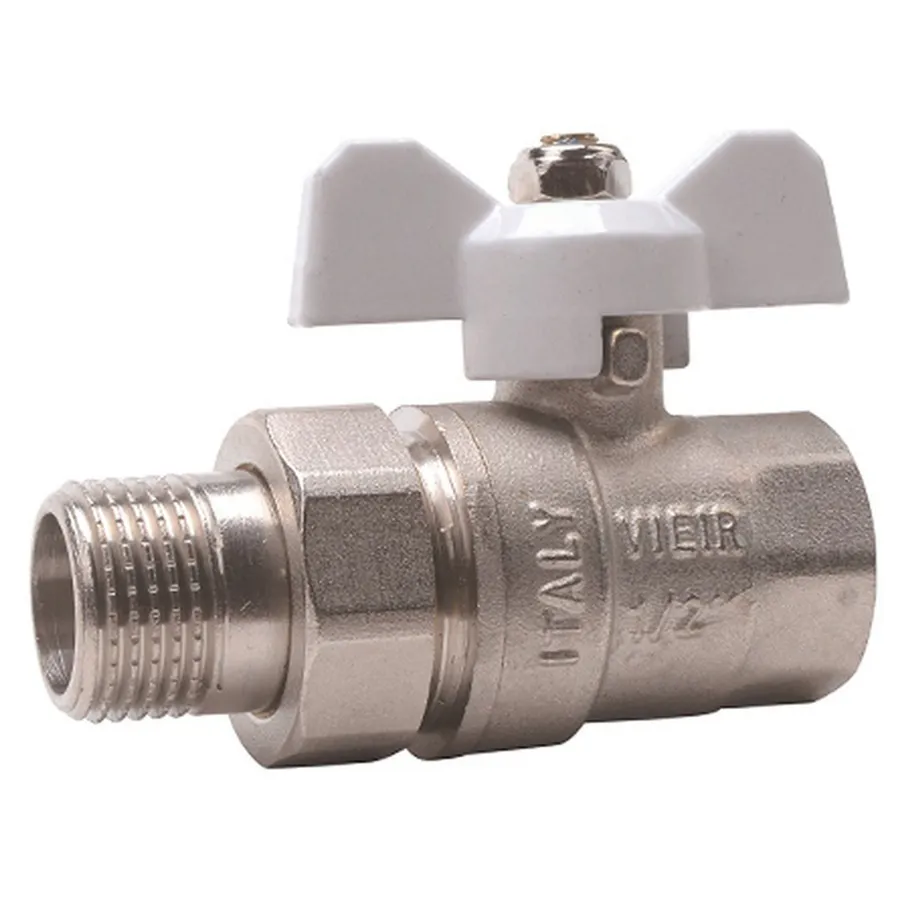 Кран VIEIR шар. с амер. 3/4" белые никель VR204-02B