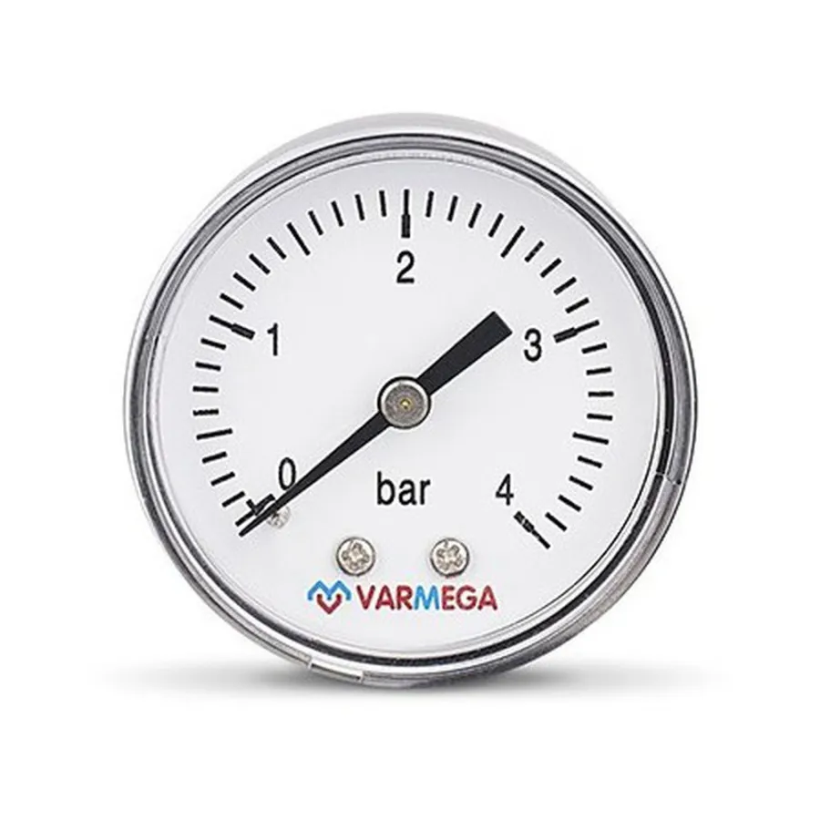 Манометр VARMEGA аксиальный 50 мм, 4 бар, 1/4", VMMT08-500402