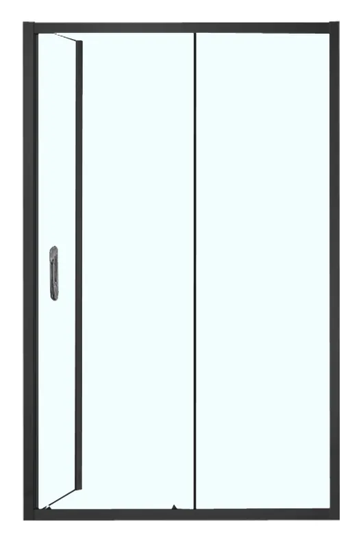 Душевое ограждение AZARIO Милтон 1200х800х2000,БЕЗ ПОДДОНА, прозрачное стекло 6 мм, открывание направо, цвет профиля черный (AZ-ND1131-R 1200 BLACK)