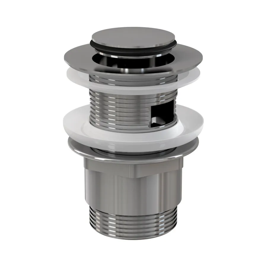 Водослив AlcaPlast для умывальника click/clack 5/4", цельномет. с большой заглушкой A390