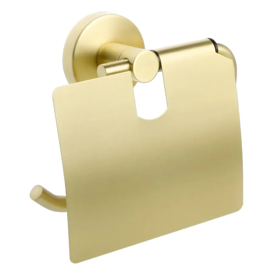 Держатель для туалетной бумаги Fixsen Comfort Gold с крышкой, золото сатин (FX-87010)