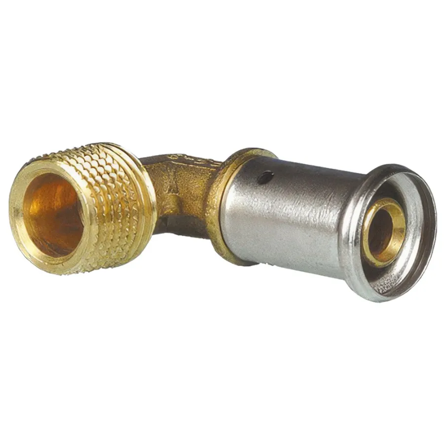 Угольник HENCO 90гр НР латунь пресс, 16x1/2"
