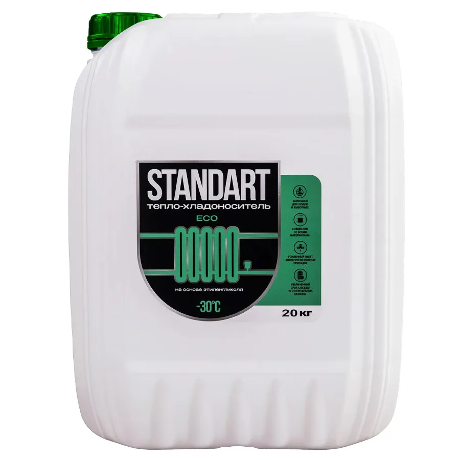 Теплоноситель Standart ЭКО -30 на основе пропиленгликоля, (20кг)
