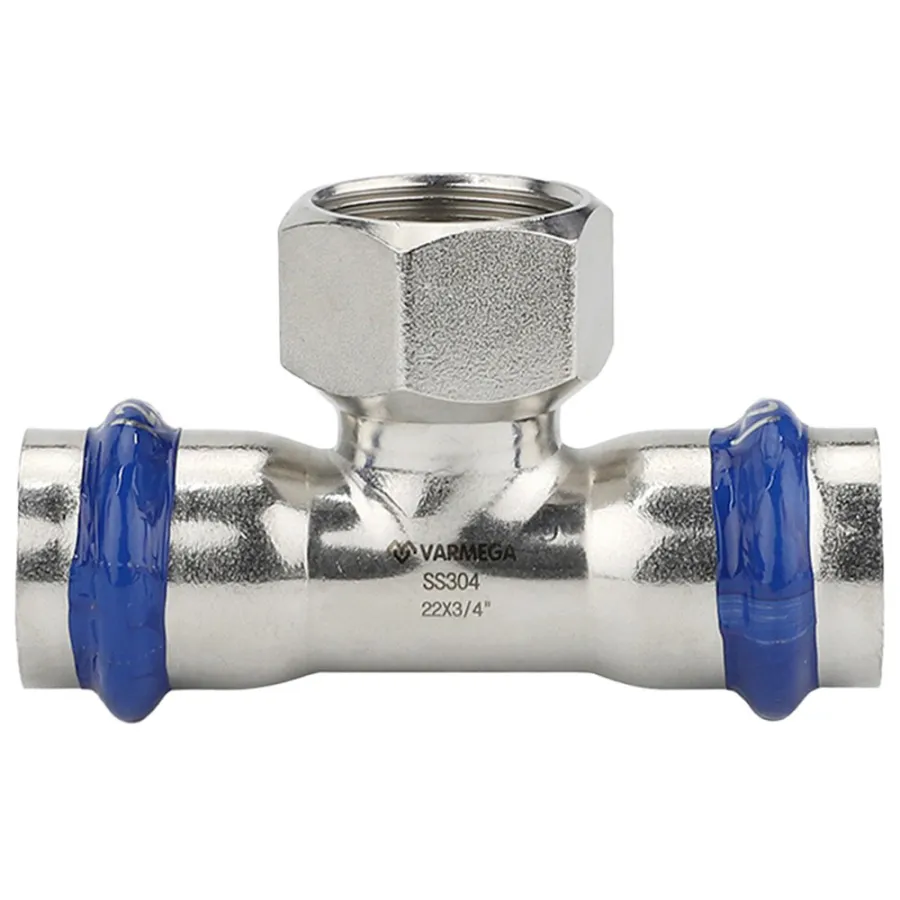 Тройник VARMEGA раструбный Inox Press ВР 18x3/4"x18