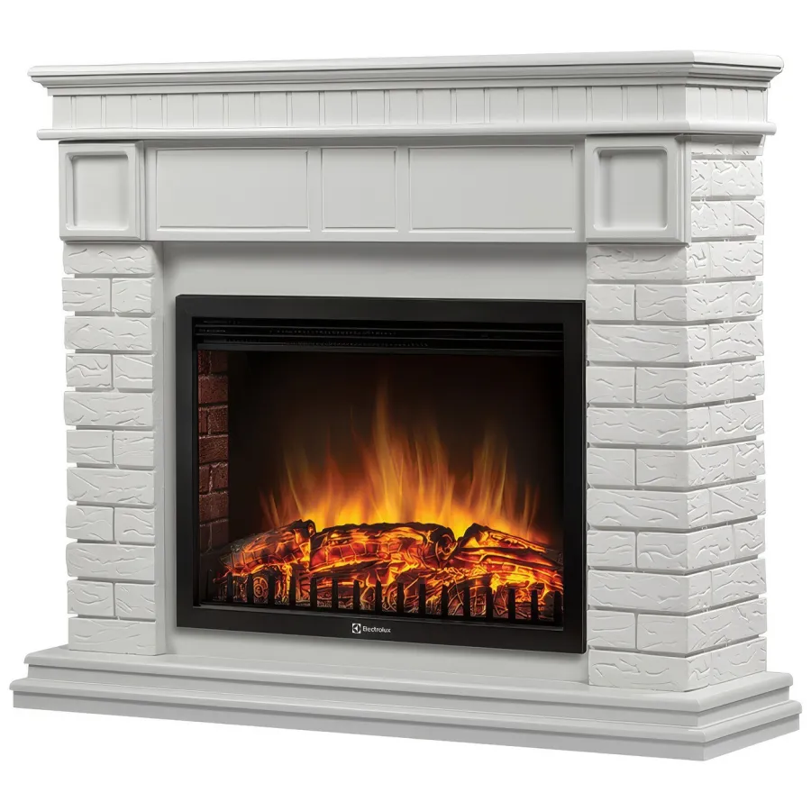 Портал Firelight Bricks 25 камень белый, белая эмаль